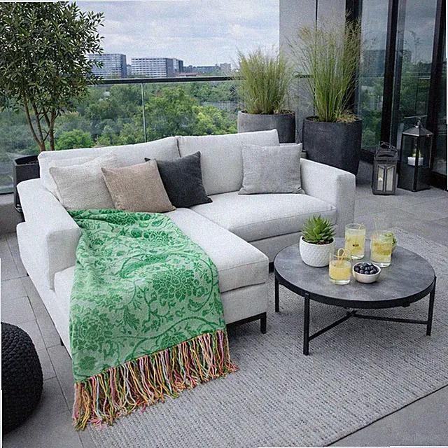 48" x 65" Green Floral Paisley Throw Blanket Fringe | Soft and Cozy GRN-9