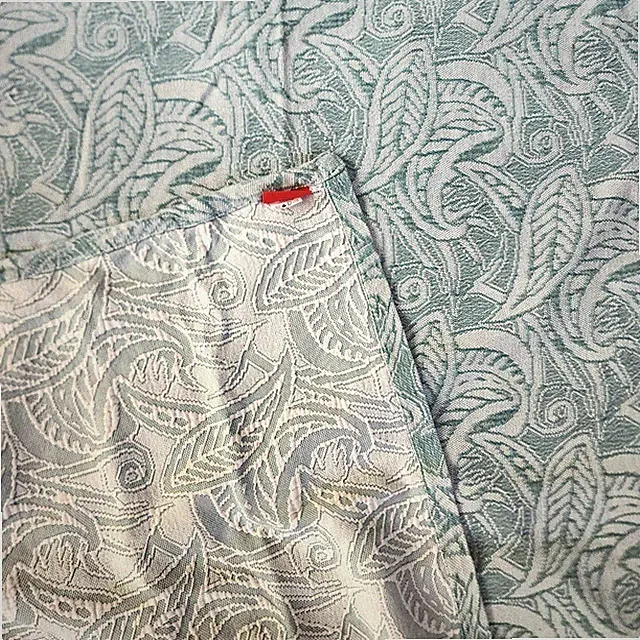 Bijou Wear Cotton Throw Blanket – Seafoam Green & White Paisley 52" x 56"