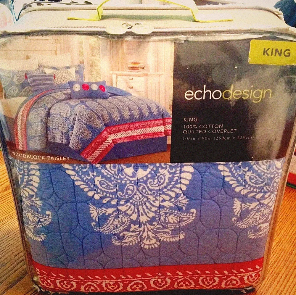 CHOOSE NEW BEDDING--Echo King Paisley Quilt OR Cannon Twin Mattress Topper