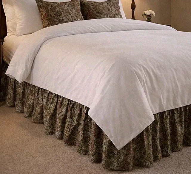 Lauren Ralph Lauren Paisley Green Earthy Queen Bed Skirt Luxury Classic