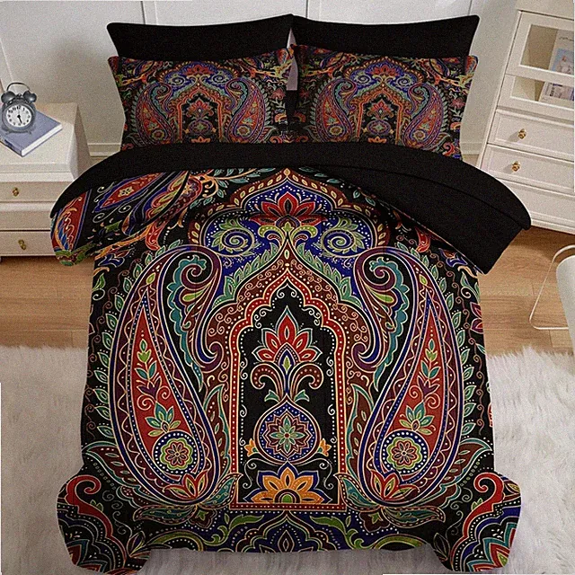 Nesker 7-Piece Comforter Set: Paisley Boho Bedding - Groovy Vibes Only!