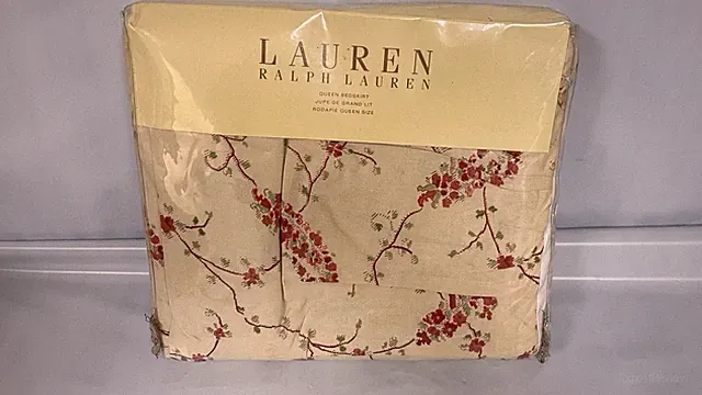 NEW Ralph Lauren Mirabeau Paisley Queen Bedskirt Cream Red Sage Bule Msrp $185