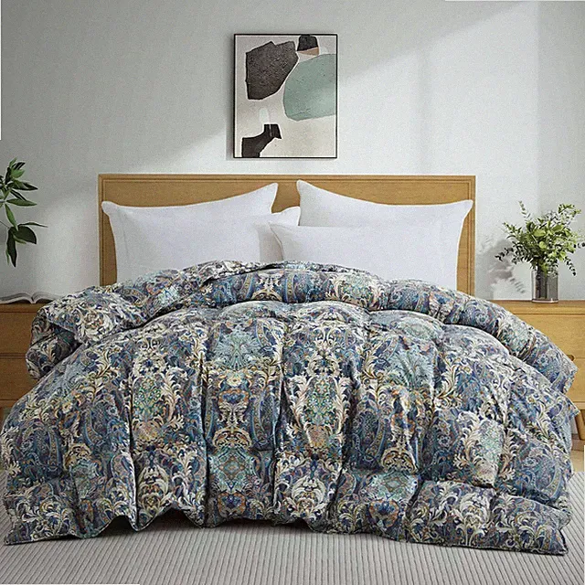 PEACE NEST Oversize Boho Paisley Flower Down Comforter King or Queen Bed Blanket