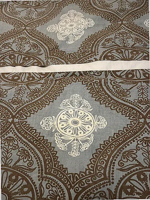 Pottery Barn Shams KING Paisley Medallion Blue Brown Jacobean Cotton PAIR