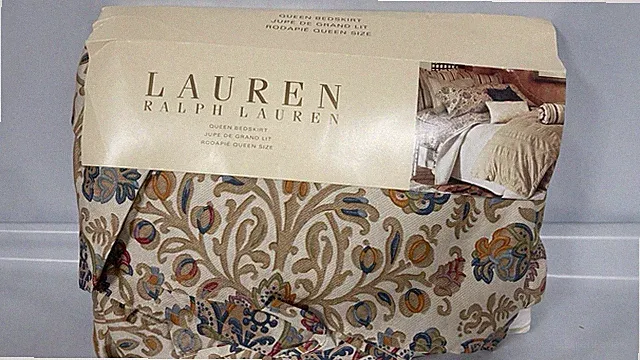 Ralph Lauren BED SKIRT Marrakesh Rug Floral Paisley Dust Ruffle Queen New