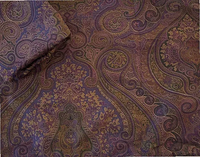 Ralph Lauren Chaps Preston Paisley Pillow Shams Purple Piping Cotton Pair Of 2