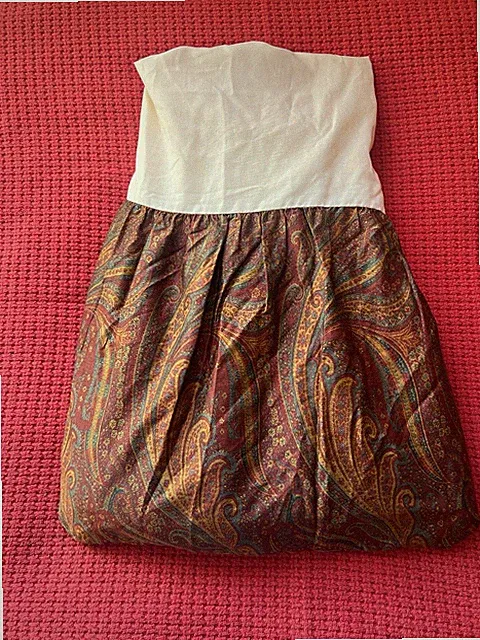 Ralph Lauren Great Barrington Paisley Queen Size Bed Skirt Burgundy 15" Drop EUC