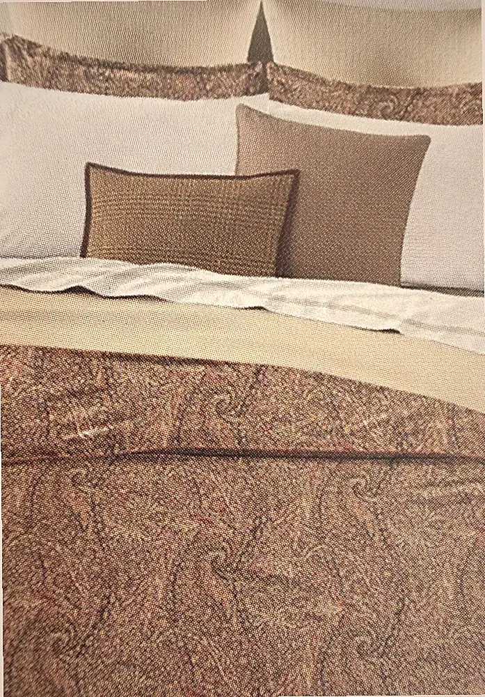 Ralph Lauren Hallie King Duvet Cover Set Tan Burgundy Paisley 3pc NEW