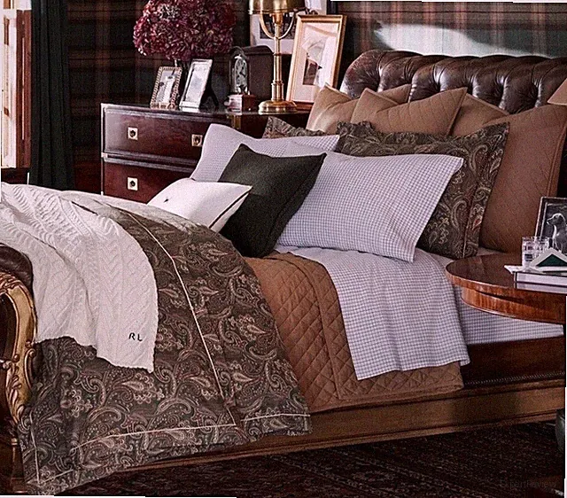 RALPH LAUREN Heritage Paisley Full/Queen Sateen Cotton Duvet Cover Sage GreenNEW