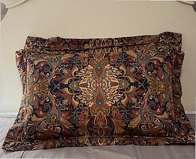 Ralph Lauren Lakota Paisley Pair Of Queen Pillow Shams Centered Pattern