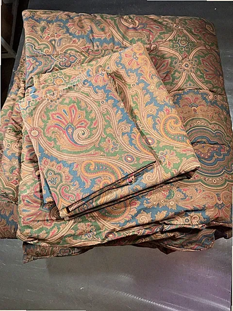 Ralph Lauren Vintage Paisley Queen Comforter Set 100% Cotton