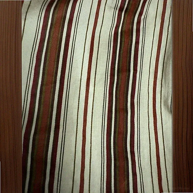 RARE~ RALPH LAUREN Chaps *CHANDLER PAISLEY *QUEEN BEDSKIRT Stripes Cream Brown