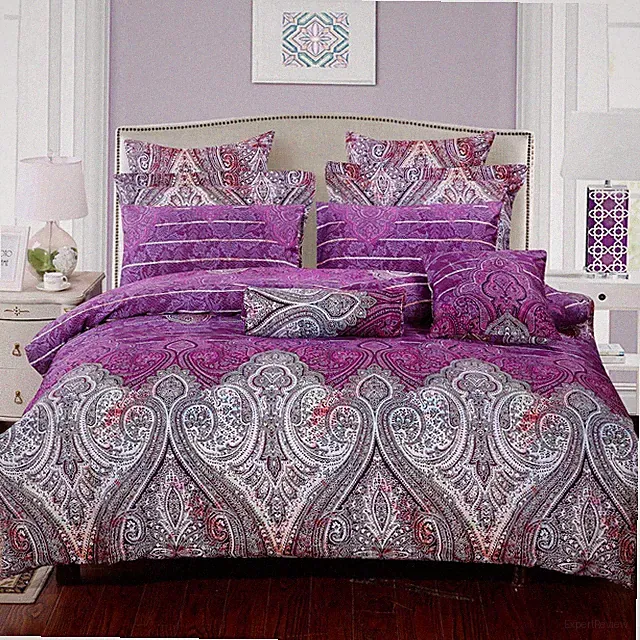 royal paisley luxury cotton bedding set: 3pc/5pc duvet cover set or accessories