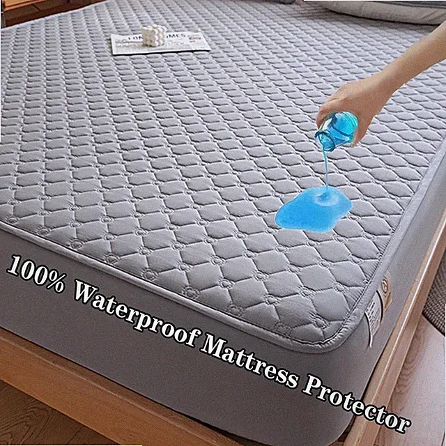 Thickened Mattress Cover Quilted Mattress Topper with Elastic Band Fitted Sheet