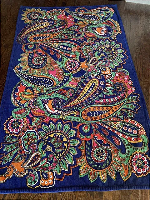 Vera Bradley Blanket Colorful Paisley Throw 48 X 79 Plush Fleece